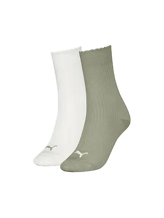 PUMA | Damen Freizeitsocken Scallop Edge 2er Pack | olive
